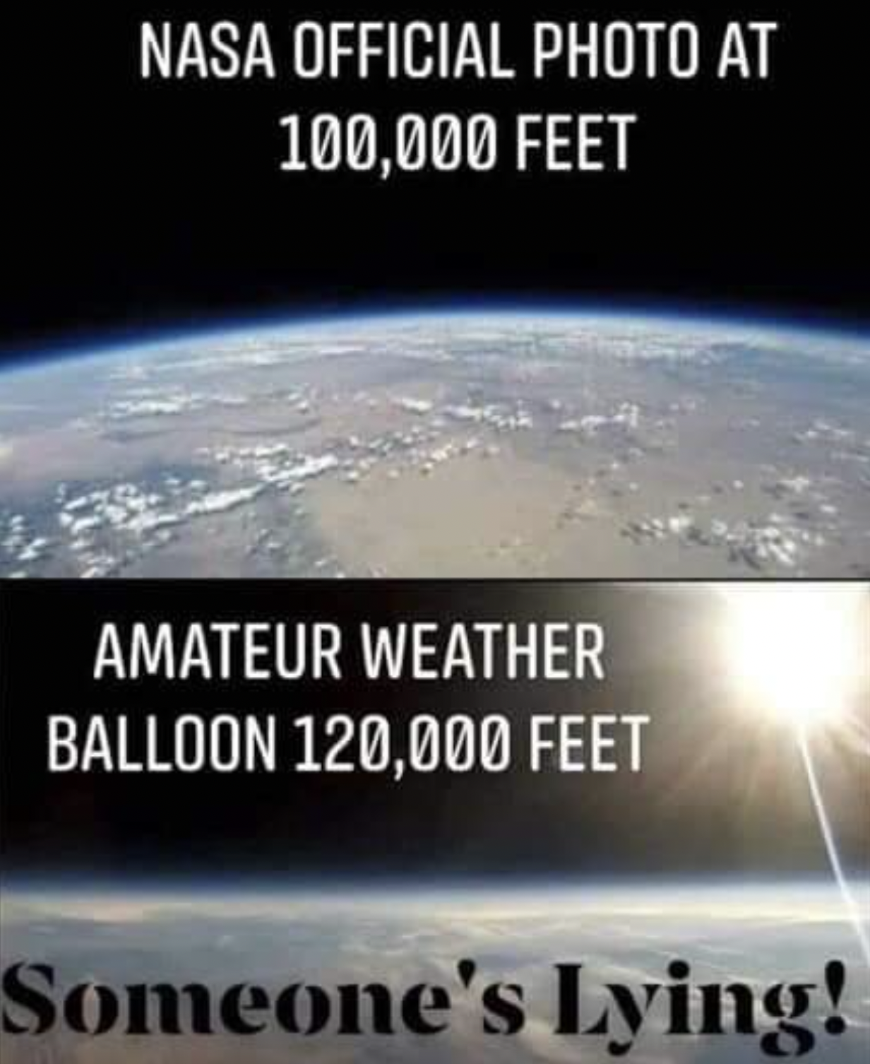 weather balloon 120 000 feet - Nasa Official Photo At 100,000 Feet Amateur Weather Balloon 120,000 Feet Someone's Lying!